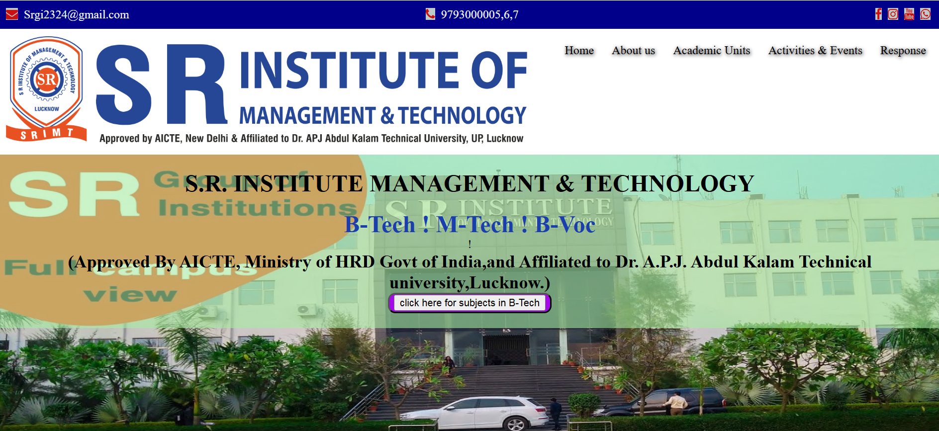 Efficient Management of College Administration at S. R. Institute of Management and Technology